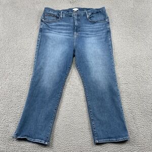 Good American Jeans Womens 24 Blue GST873TNA Straight Leg Stretch Denim Pants